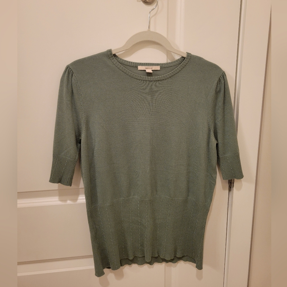 Merona Size L green top